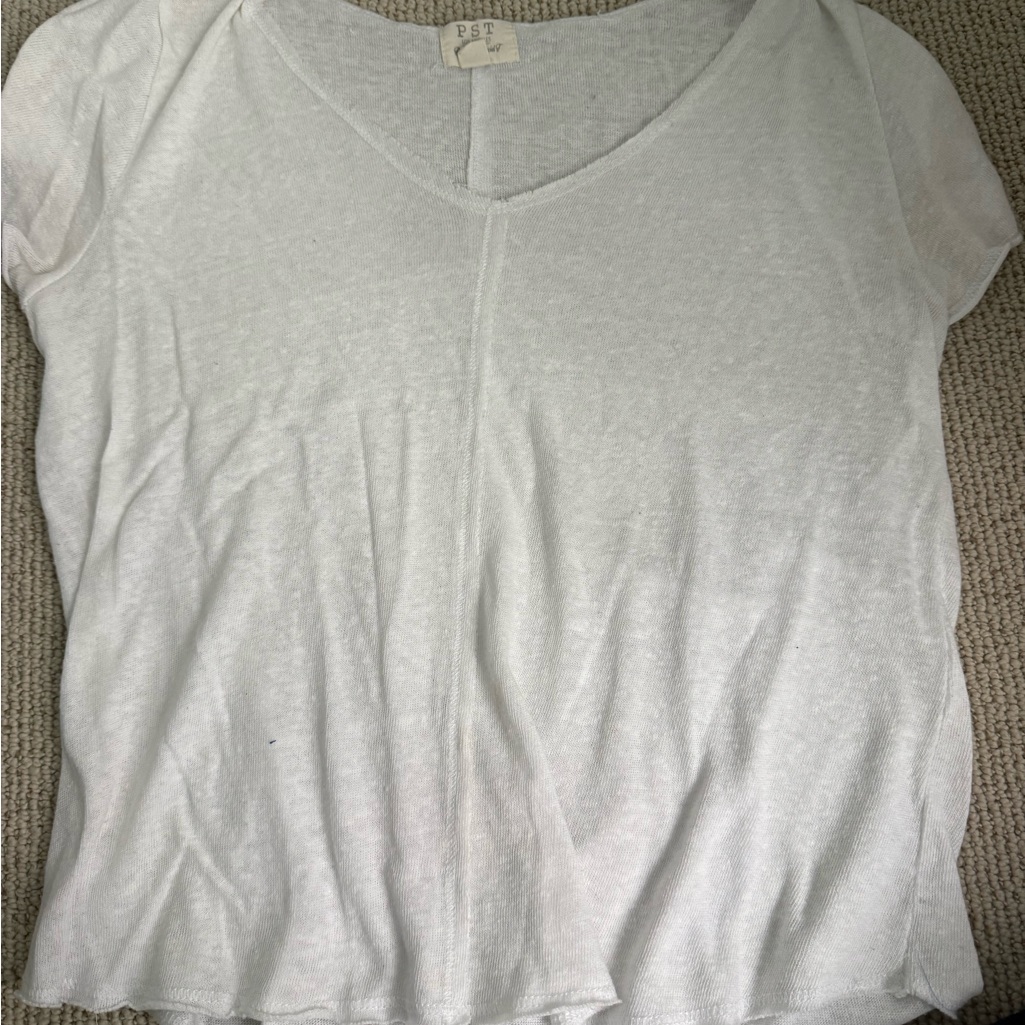 Project Social T Soft White V-Neck Tee